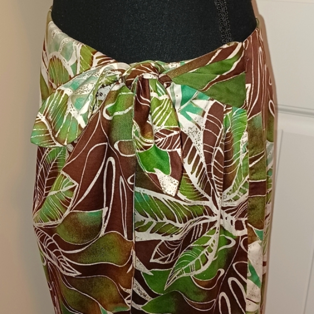 Jones New York Signature Stretch Tropical Sarong Faux Wrap Skirt Women's Sz 6 - Picture 3 of 11